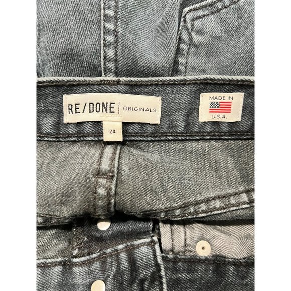 RE/DONE High rise ankle crop stretch navy raw hem size 24 - Picture 7 of 7